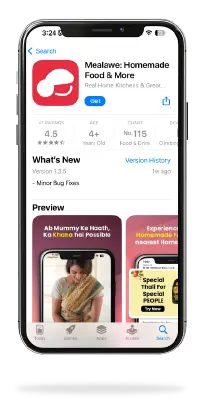 Meal We tiffin service Application first page
